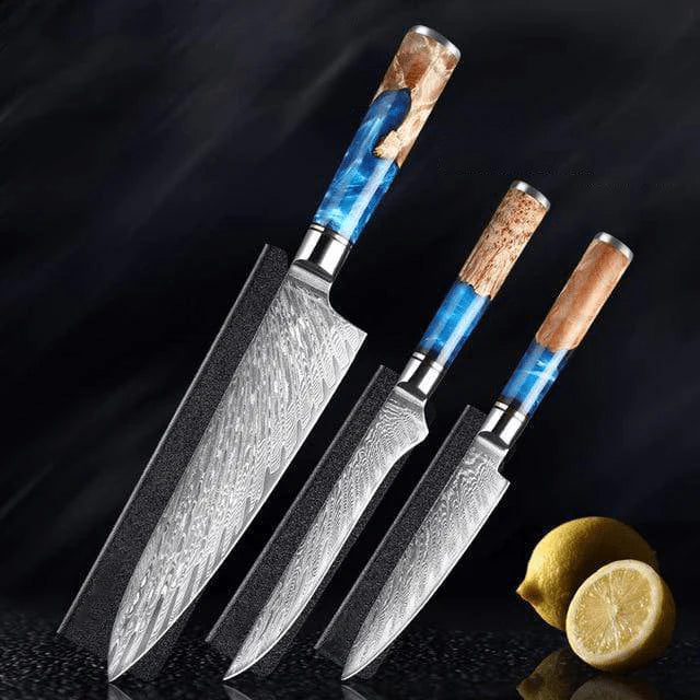 Aotsuki (青月) Sets - Japanese Damascus Steel Chef’s Knives - Image 9