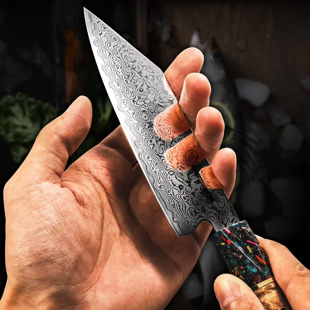Kurohana (黒花) - Japanese Damascus Steel Chef's Knife (5.5 inch) - Image 3