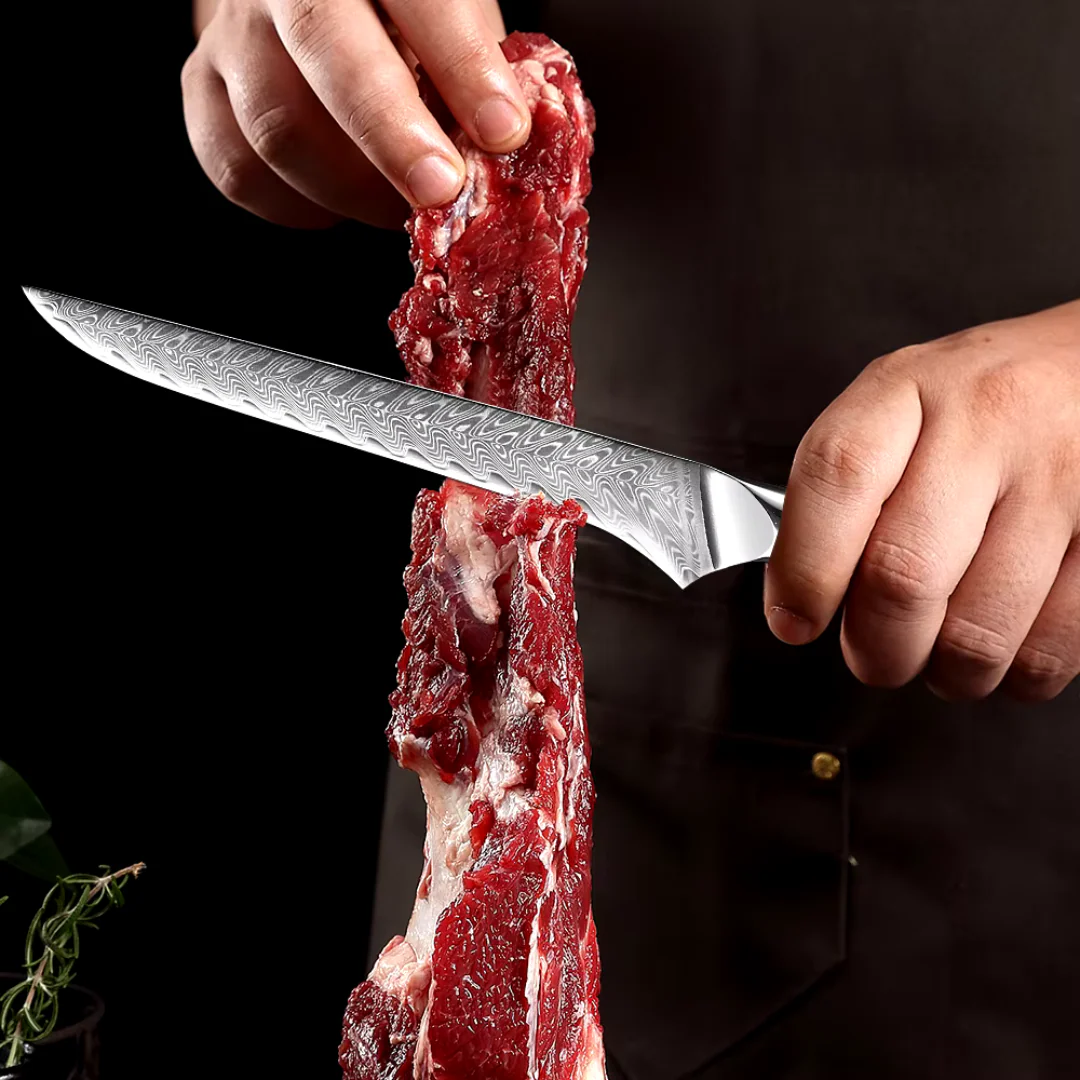 Shirahoshi (白星) - Japanese Damascus 6 inch Boning Knife - Image 4